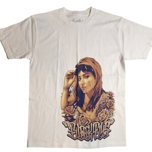 Black Flys Mens Graphic Tee White Sz Large NWOT